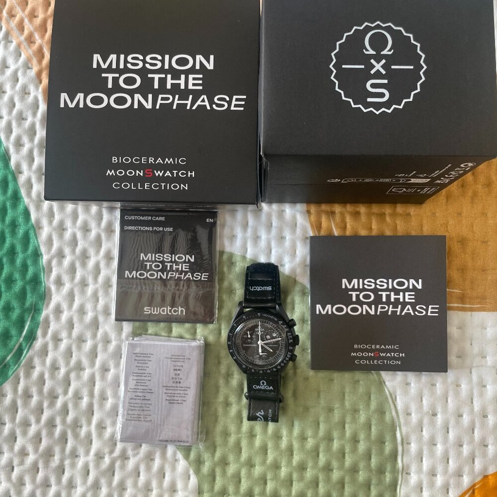 🍬Swatch X Omega🍬MoonSwatch Mission To The Moonphase New Moon Watch